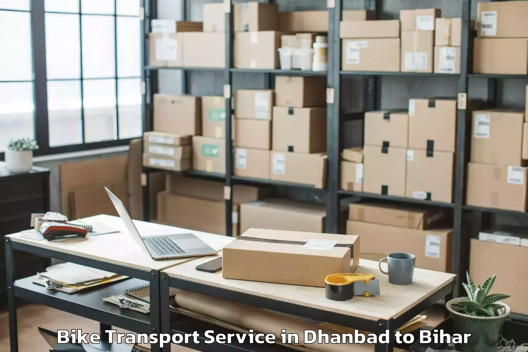 Book Dhanbad to Thakrahan Bike Transport